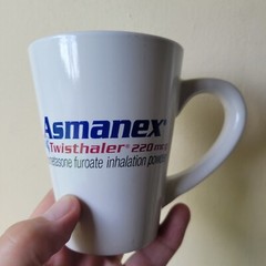 Asmanex Asthma Drug Rep Advertising Coffee Mug Cup Pharma VERY RARE