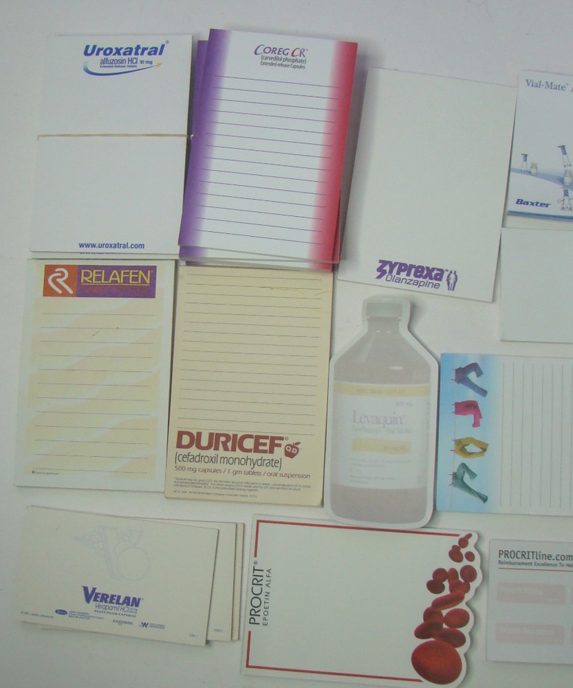 Misc Lot of Note Pads Pharmaceutical items Drug Rep Doctor sample