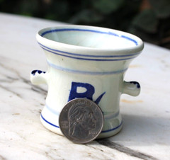 Squibb Rx Mini Mortar – Delfts Holland – Squibb Pharmaceutical Co 1950s – 2″