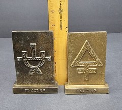 Pair Of Vintage Metal Paperweights With Tinactin Advertisement (1978 & 1981)