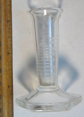 Vintage 5ml-60 minim’s Glass Footed Apothecary Measuring Conical Graduated Spout