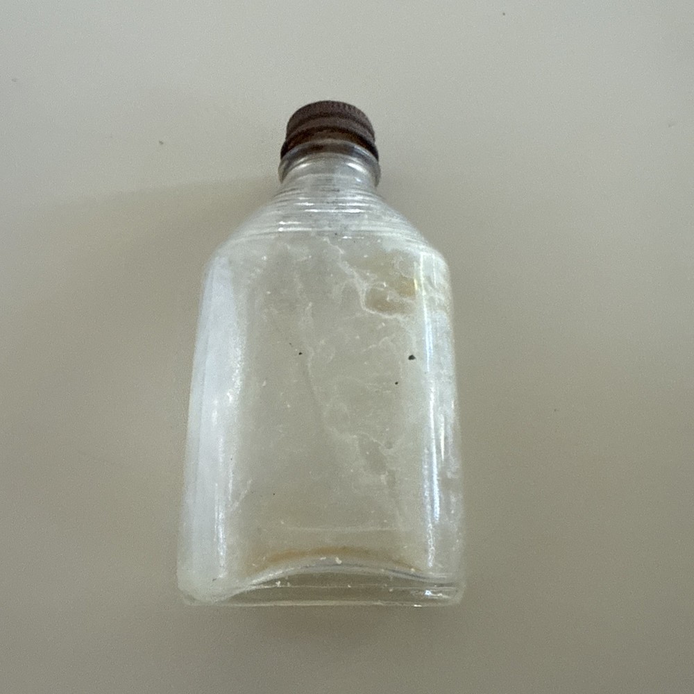 Vintage Glass Rare 5” Size Medicine Bottle With Lid