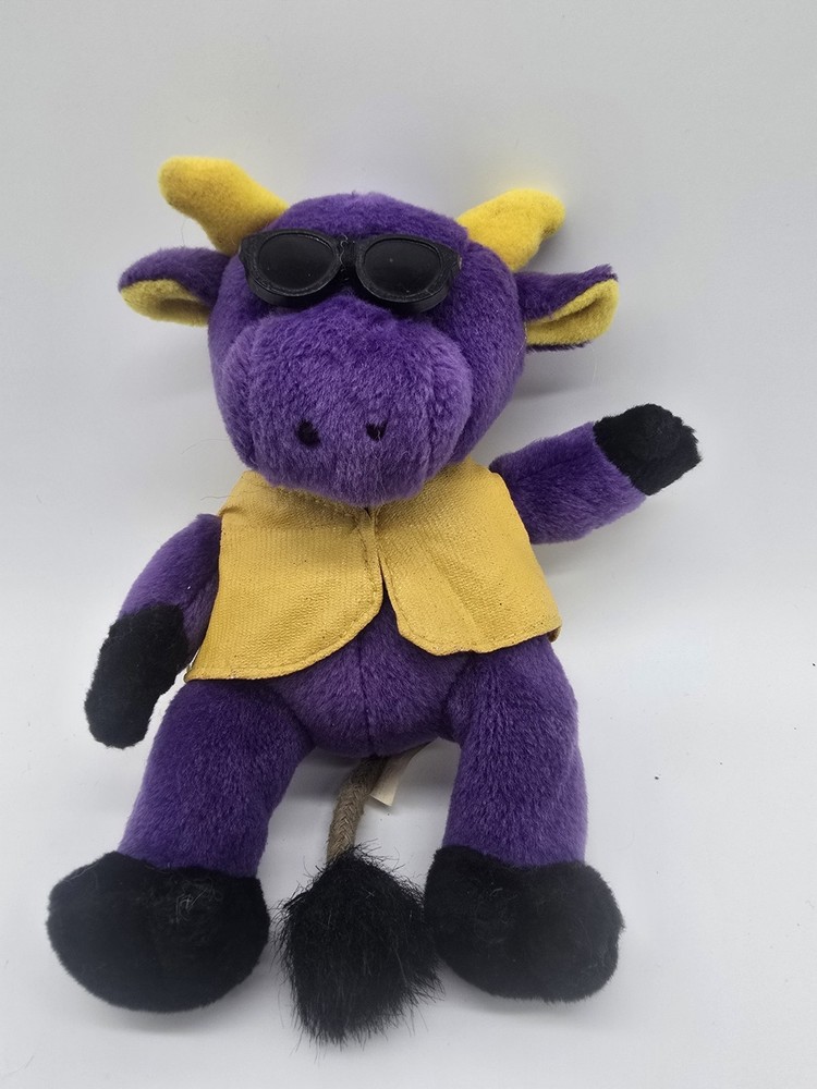 Arthrotec Pfizer Bull Purple Bean Bag Toy Drug Rep Pharma Promo Advertising Vtg