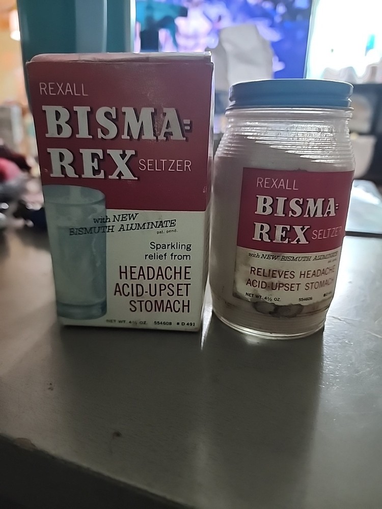 NOS Bisma-Rex Rexall 1lb Pink Powder For Upset Stomach FULL UNOPENED