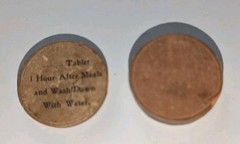 Vintage Cardboard Paper Drug Store Prescription Pill Box w/ Directions