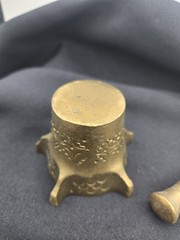 Vintage Solid Brass Mortar And Pestle, 2 X 2.75 And 3.75Inches
