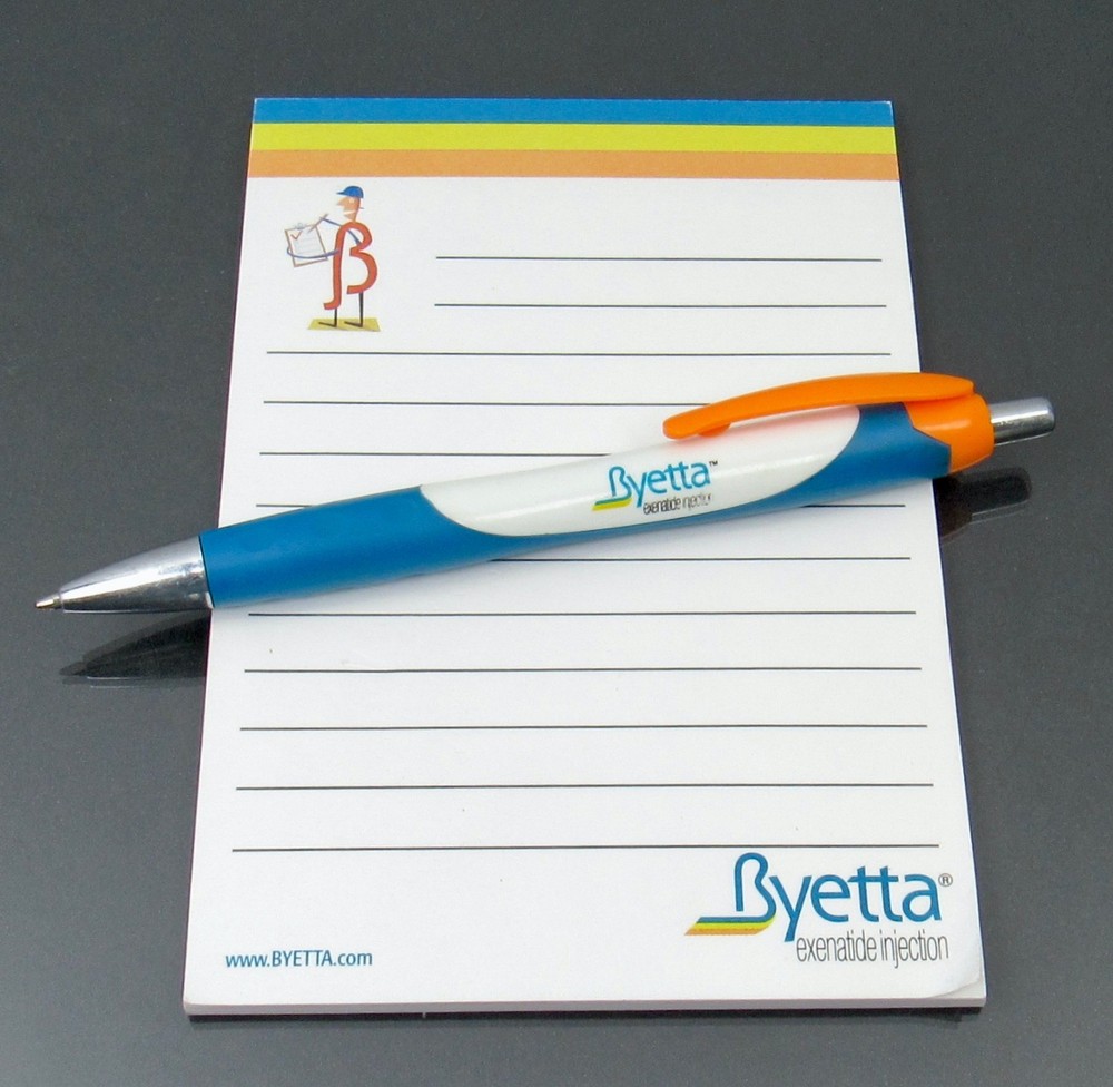 Byetta Lot PEN + Sticky Pad Drug Rep Pharmaceutical Promo Advertising