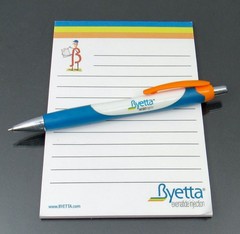 Byetta Lot PEN + Sticky Pad Drug Rep Pharmaceutical Promo Advertising