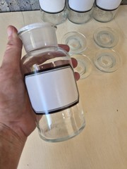 Vintage Glass Apothecary Jar Bottles T.C.W. Co Theodore C Wheaton Blank Label