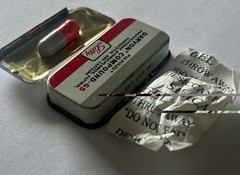 Lilly Pharmaceutical Darvon-65 Compound Pulvule Sample Tin with 1 Pulvule Inside