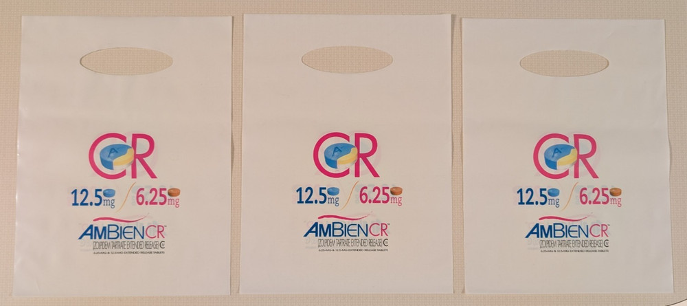 Ambien CR – Drug Rep Promo Plastic Bags – 9″x 12″