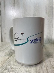 Pfizer Zoloft Coffee Mug Cup White Blue Pharmaceutical Promo Rep Advertising Y2K