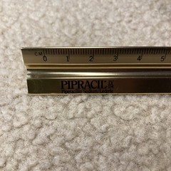 Vintage 1986 Pipracil 12” Metal 3 Sided Ruler Drug Rep. Advertising Medical