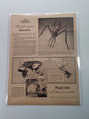 Squibb Print Ad Original Vintage 1945 Bristol Myers NYC Malaria Piper Cub PA