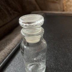 Vintage Japanese Pharmaceutical Apothecary Glass Bottles Ground Neck And Lid