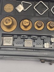 Vintage Bristol Myers Set of Pharmacutical Brass Weights in Original Box