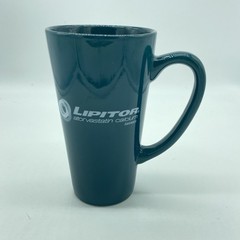 Lipitor Tall Teal Mug Pharmaceutical Promo Coffee Cup Medical-Core Ceramic Promo