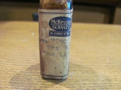 Vintage THE MILAN DRUG Bottle W.E. Lawless Pharmacy McKesson Service Indiana