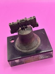 SK&F Liberty Bell Pen Holder Acrylic Paperweight Pharmacy United States Postage