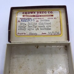 Vintage Crown Drug Co Pharmacy Prescription Pill Box 1950s Medicine Joplin Mo