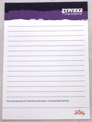 2006 ZYPREXA 5″ X 7″ Pharmaceutical DRUG REP POST-IT NOTE PAD USA Purple Lilly