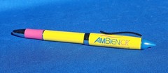 New Drug Rep AMBIEN CR Heavy Metal Collectible Pharmaceutical Ink Pen HTF Yellow