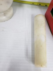 Vintage Marble Mortar And Pestle Footed White Gray Apothecary Drug Store