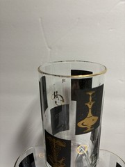 MCM Medical Pharmacy Libbey Glasses Black & 22 KT Gold 7 Tall 7 Medium 4 Short