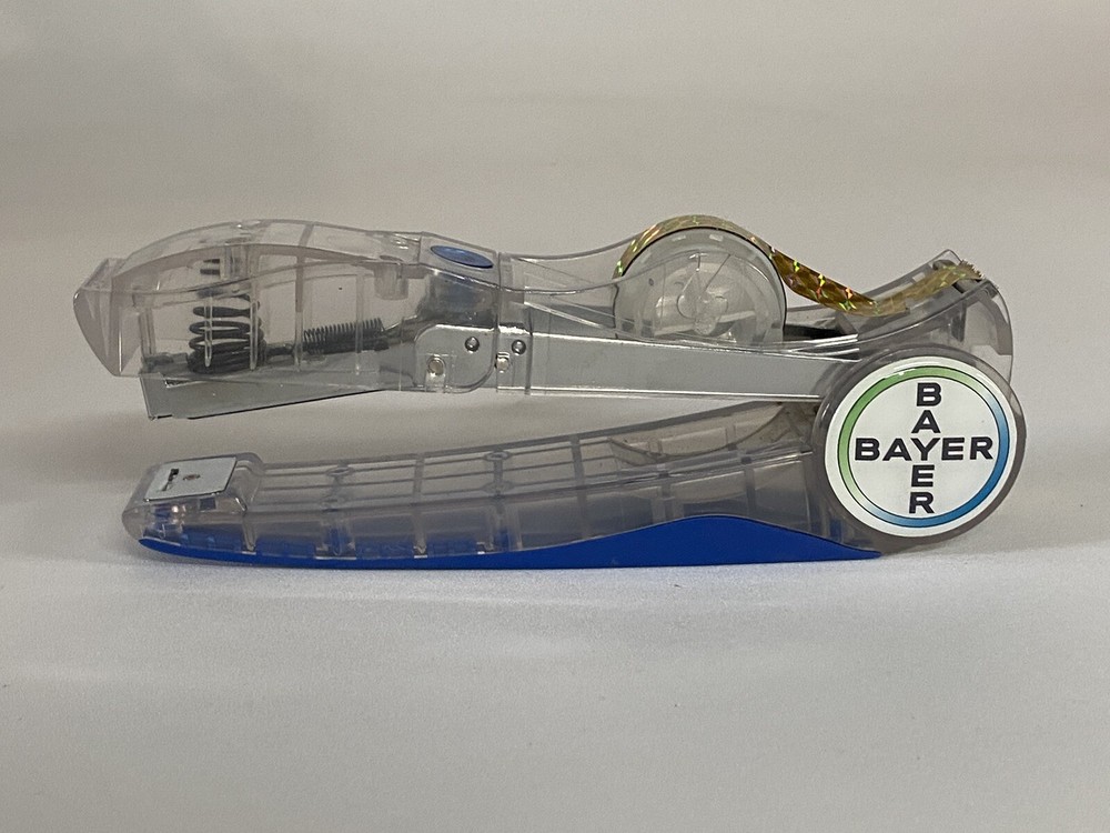 Vtg Bayer Pharmaceutical Promo Stapler/Tape Dispenser (Working)-super rare