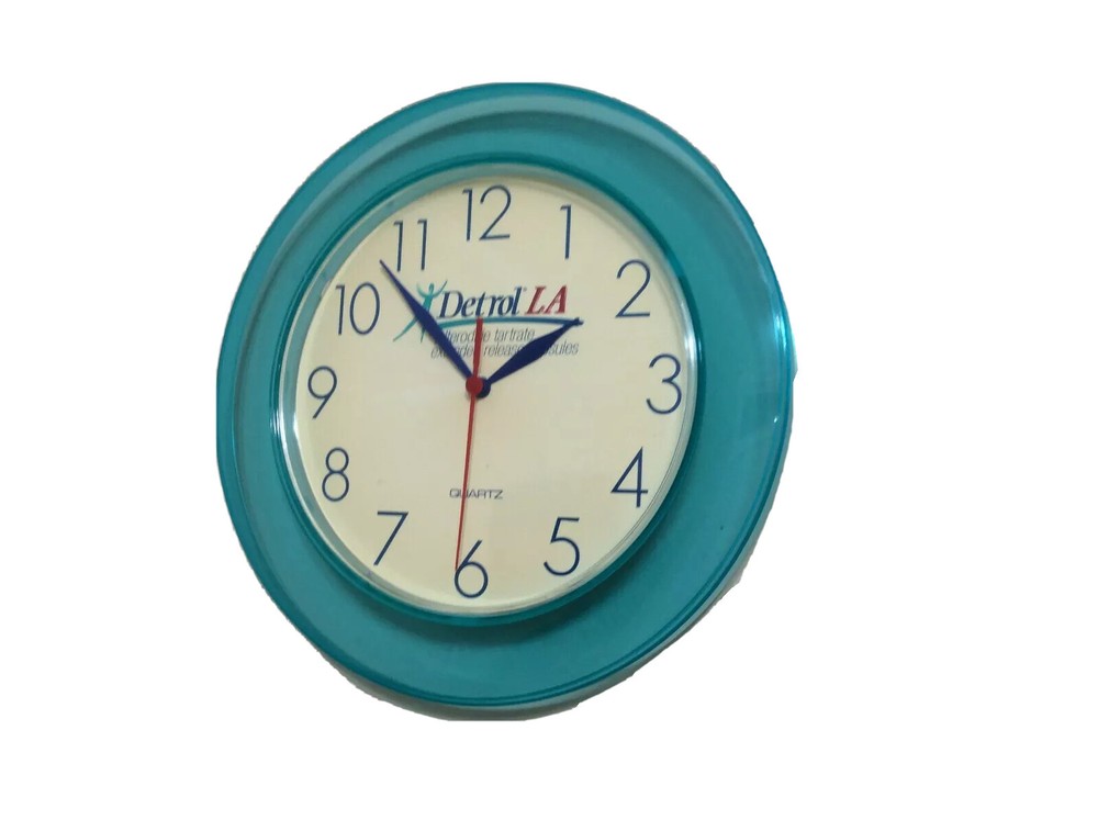 Detrol LA Pharmaceutical Drug Rep Promo Collectable Wall Clock Multicolor Round
