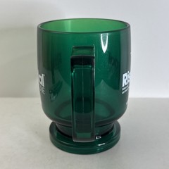 Risperdal Risperidone Drug Rep Hard Plastic Mug Green Coffee Cup VINTAGE EUC