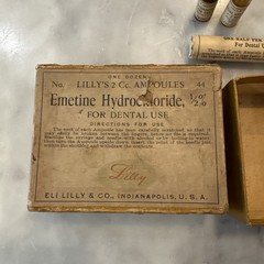 Antique Eli Lilly & Co USA Emetine Hydrochloride for Dental Use-Rare-Not For Use