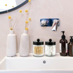 2 Pack Glass Apothecary Jars with Lids for Bathroom, Cute Qtip Holder, Black …
