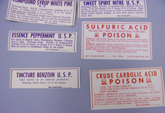 59 DIFFERENT VINTAGE PHARMACY MEDICINE APOTHECARY BOTTLE LABELS POISONS ETC.