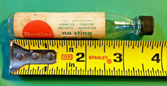 Vintage 🔥BACTINE🔥 No Sting First Aid EMPTY Glass Bottle Miles Labs Elkhart IN