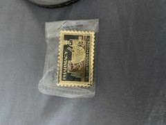 Pharmacy 1972 8-cent Stamp Paperweight and Pin (used)