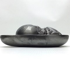 Vtg 1950-60s Parke-Davis Tabron Pharmaceutical Fetus Baby Pewter Paperweight
