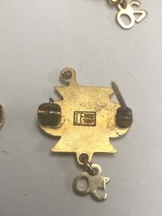 VINTAGE REXALL DRUG SET OF FOUR 14k YELLOW GOLD PINS – 15, 20, 25, 30 YEARS