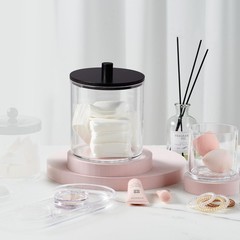 SheeChung 1 Pack 50oz Matte Black Bamboo Lid Apothecary Jar, Modern Laundry P…