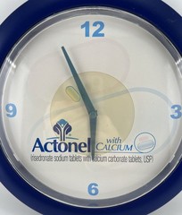 Vintage Actonel With Calcium Pharmaceutical Promotional Advertising Clock