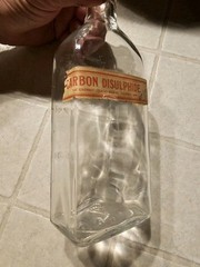 Vtg 12oz Apothecary Bottle Of CARBON DISULPHIDE, CINCI ECONOMY DRUG CO., NICE!!