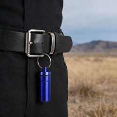 1-5pcs Mini Keychain Tablets Case Water Proof Outdoor Tablets Container Blue