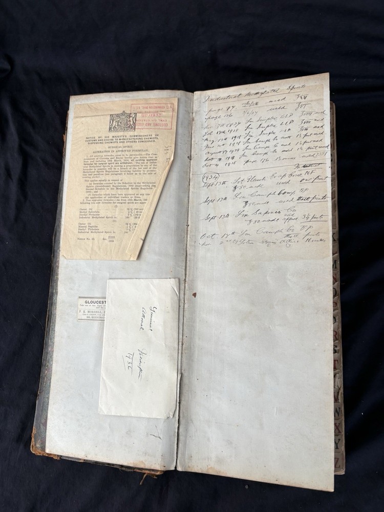 Handwritten Chemist Prescription Ledger Kennington Park London Pharmacy 1920