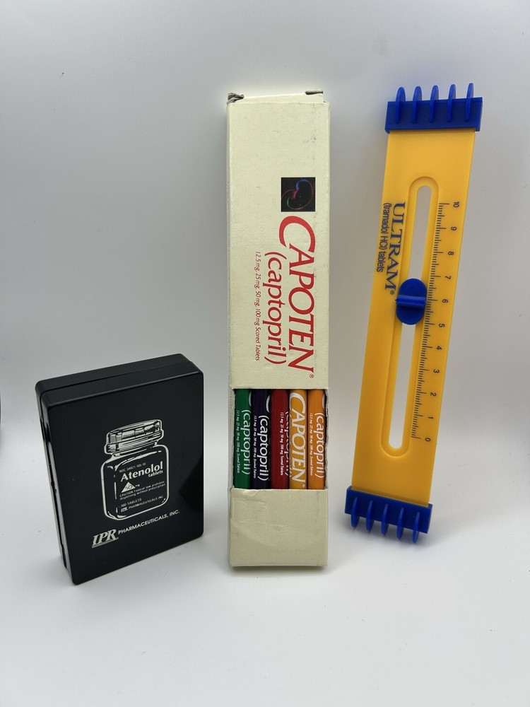Vintage Pharmaceutical Advertising Lot Screwdriver Set, Pencil Set, Pain Ruler
