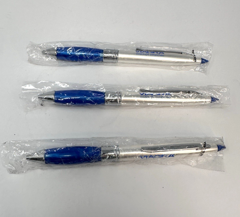 Lot of 3 Viagra Promo Pens Advertising Pfizer