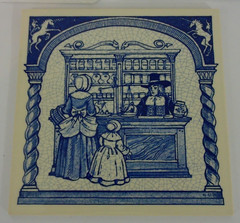 Burroughts Wellcome Co Delft Holland Blue & White Pharmacy Pill Tile 1988 #16