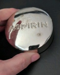 RARE Vintage Silver Oversized Novelty Asprin Paper Weight Pharmaceutical