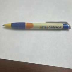 Crestor Pen Clip Soft Grip Orange Blue White used Rosuvastatin Calcium Drug Rep