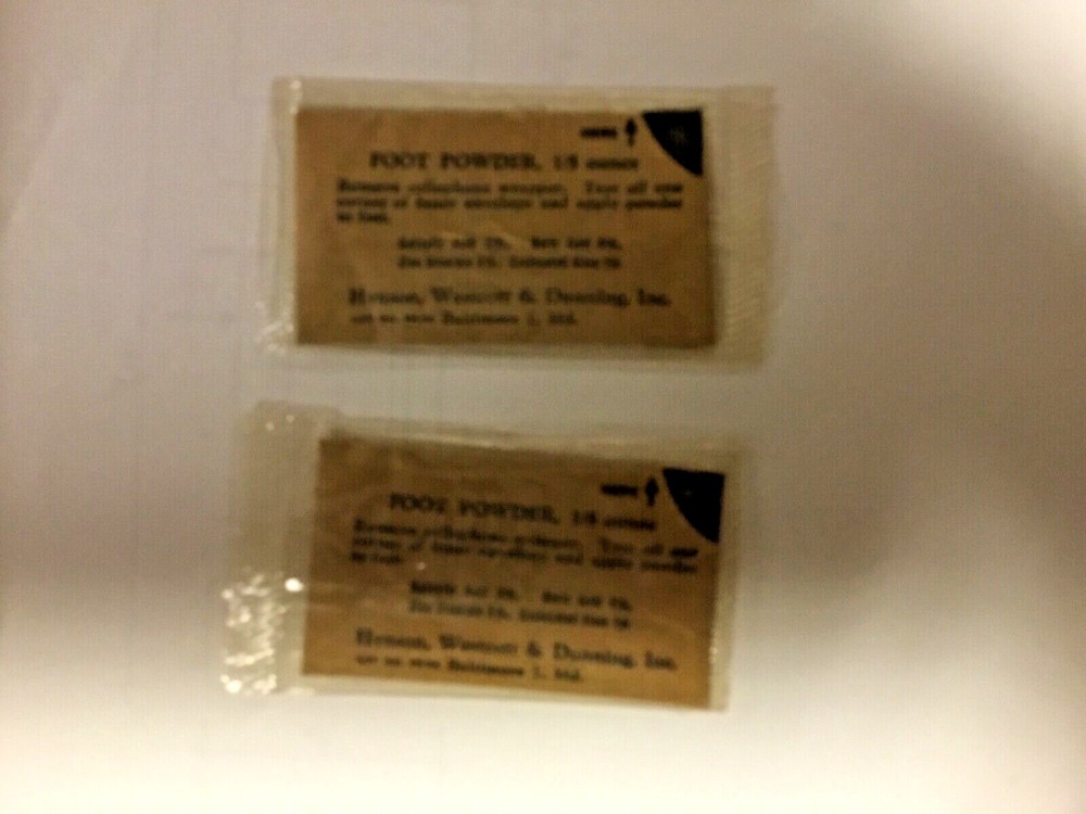 Antique Foot Powder Pouch, 1/5 OZ, Hanson, Westport & Dunning, Inc, Baltimore MD