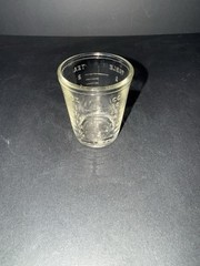Vintage MEINECKE & CO NEW YORK Medicine Dose Glass Shot Glass, Embossed Clear